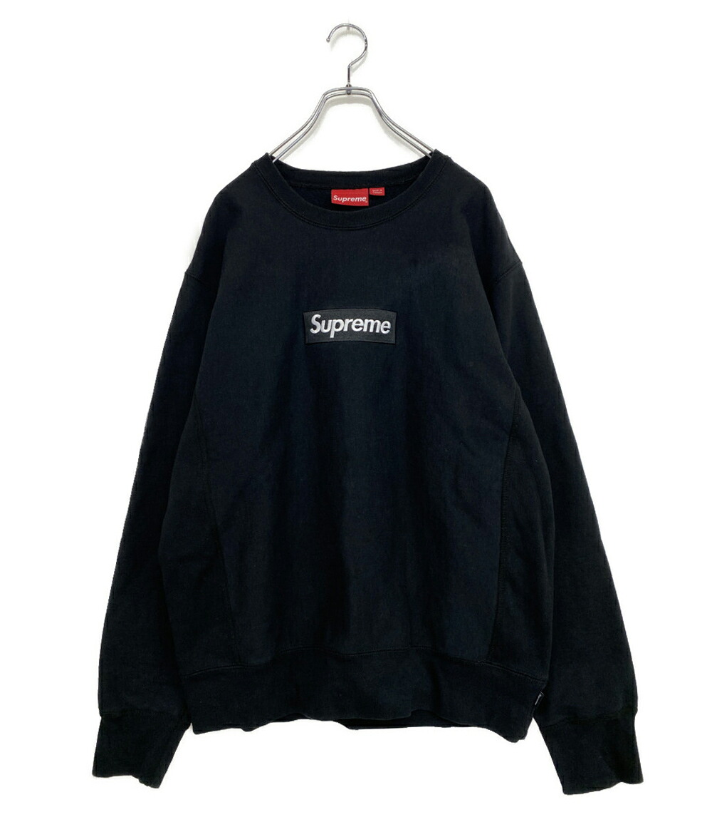 【中古】 シュプリーム 汗水 BOX LOGO CREWNECK BLK CANADA製 メンズ SIZE L Supreme