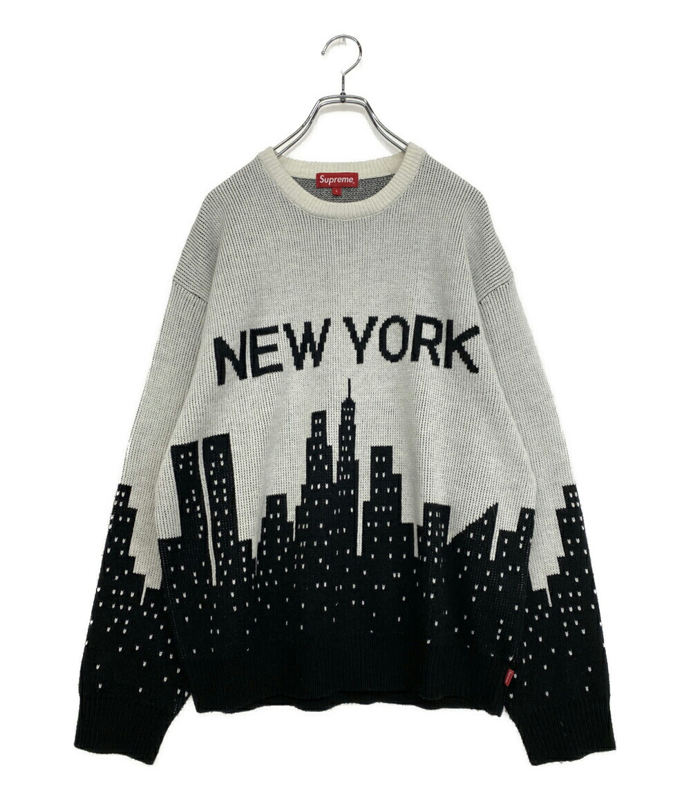 【中古】 シュプリーム 編み物 NEW YORK SWEATER アクリル樹脂 20SS メンズ SIZE L Supreme