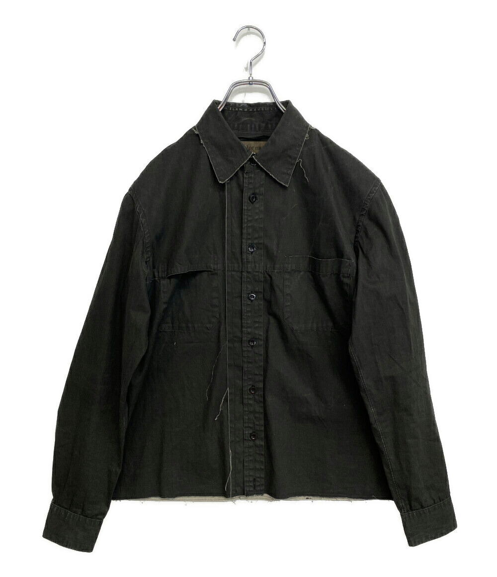 【中古】 ワイズ 四分子 メン アーカイブ 長袖プルオーバー カットワークデザインミリタリーシャツ 00S メンズ SIZE 3 Y\u0027s for men