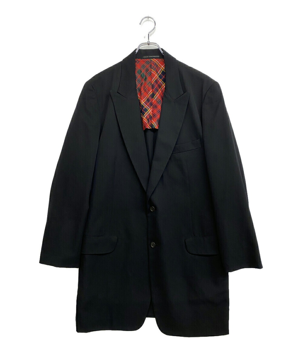 【中古】 ワイズ 四分子 メン アーカイブ 裏地チェックシワギャバロングジャケット 00S MZ-J03-100 メンズ SIZE 5 Y\u0027s for men