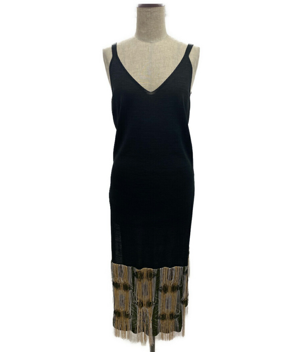 【中古】 タン ストライプジャガードドレス 花の冠yd TN22SS018 レディース SIZE F TAN