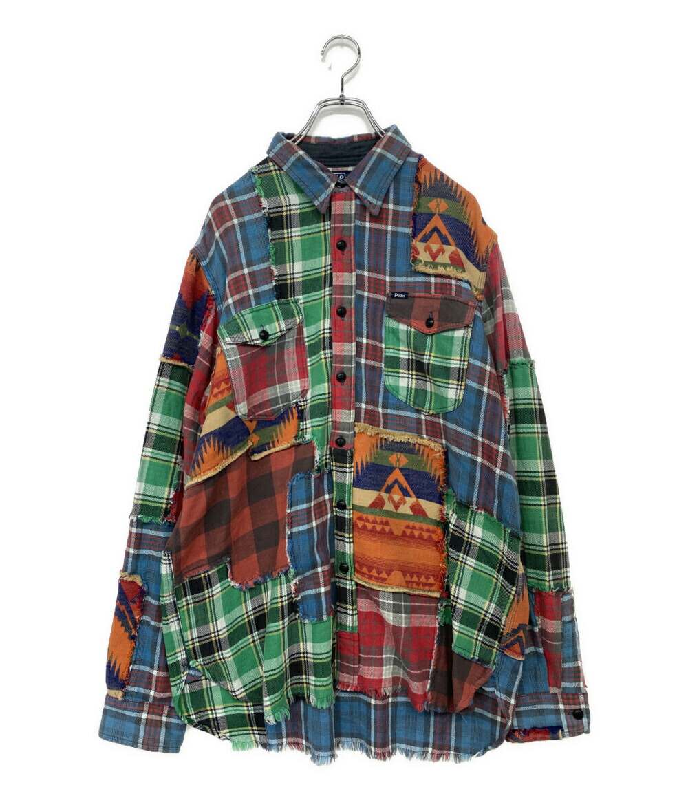 【中古】 ポロ・ラルフローレン 長袖プルオーバー CLASSIC FIT PATCHWORK SHIRT メンズ SIZE L POLO RALPH LAUREN