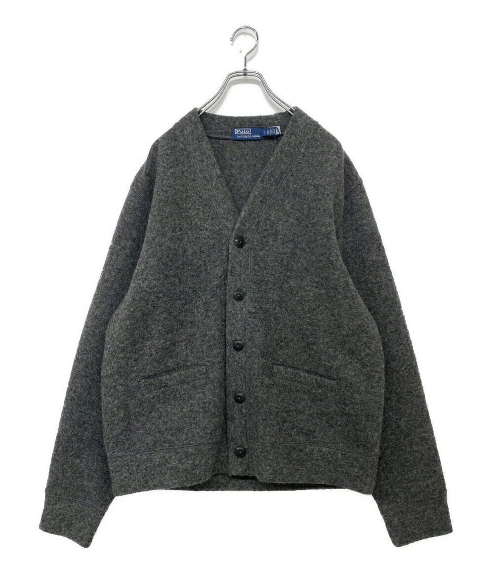 【中古】美品 ポロ・ラルフローレン フェルテッド 羊毛交ぜあわせる ジレー 薄墨色 メンズ SIZE L POLO RALPH LAUREN