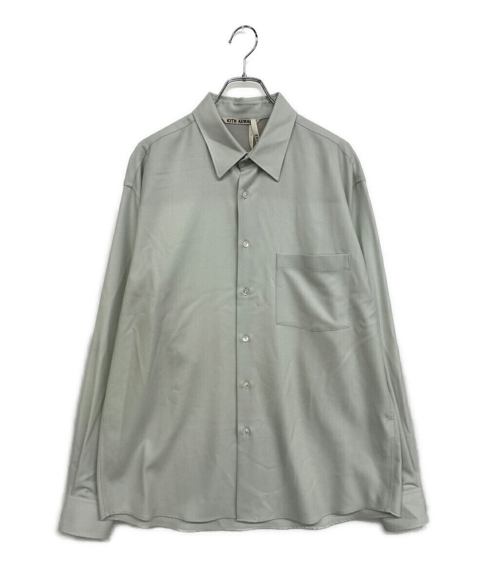 【中古】美品 オーラリー キス 長袖シャツ グレー 2024 A24AS08AK メンズ SIZE 5 AURALEE &times; KITH｜Rehello by BOOKOFF