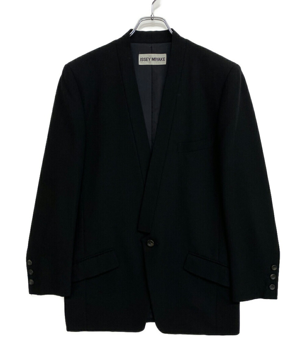 【中古】 イッセイミヤケ ノーカラージャケット IM13-FD332 メンズ SIZE M ISSEY MIYAKE｜Rehello by BOOKOFF