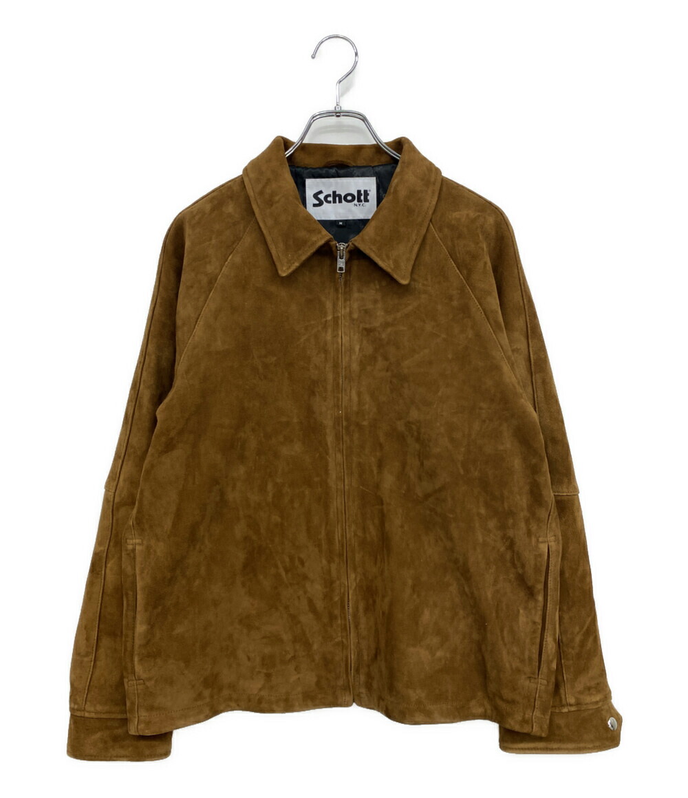 【中古】 ショット ライダースジャケット やぎ革スエード ブラウン 782-6150008 メンズ SIZE M SCHOTT｜Rehello by BOOKOFF