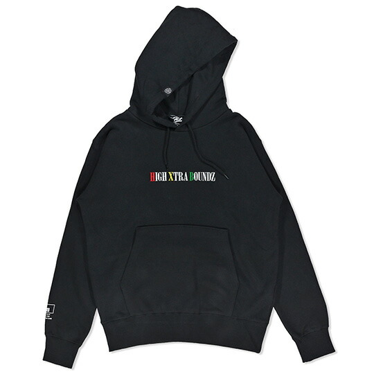 HXB HOODIE 【Bodoni】 BLACK×RASTA バスケットボール スウェット パーカ