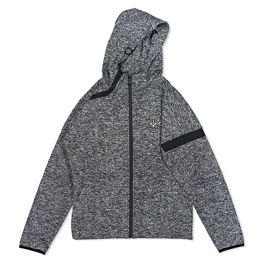 HXB 【FUZZ ZIPS】 MERANGE GRAY バスケットボール ジップアップフーディー メランジグレー