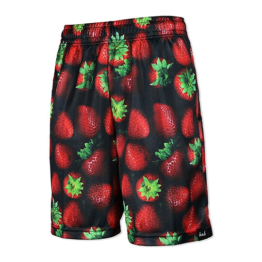 HXB Graphic Mesh Pants 2.0【ICHIGO】 篭球ズボン下 オランダ苺柄 フルーツ柄 2階建てバス食麺麭 フタバフルーツ 二人三脚