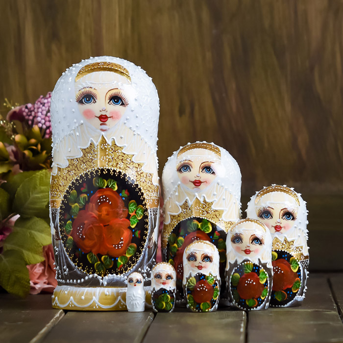 マトリョーシカロシア人形民芸品土産物手作り人形手描きオブジェ7個組インテリア雑貨洋風ギフトプレゼント北欧雑貨伝統工芸おもちゃ飾り誕生日キッズ子供部屋ハロウィンクリスマスc0m6|Hug Select
