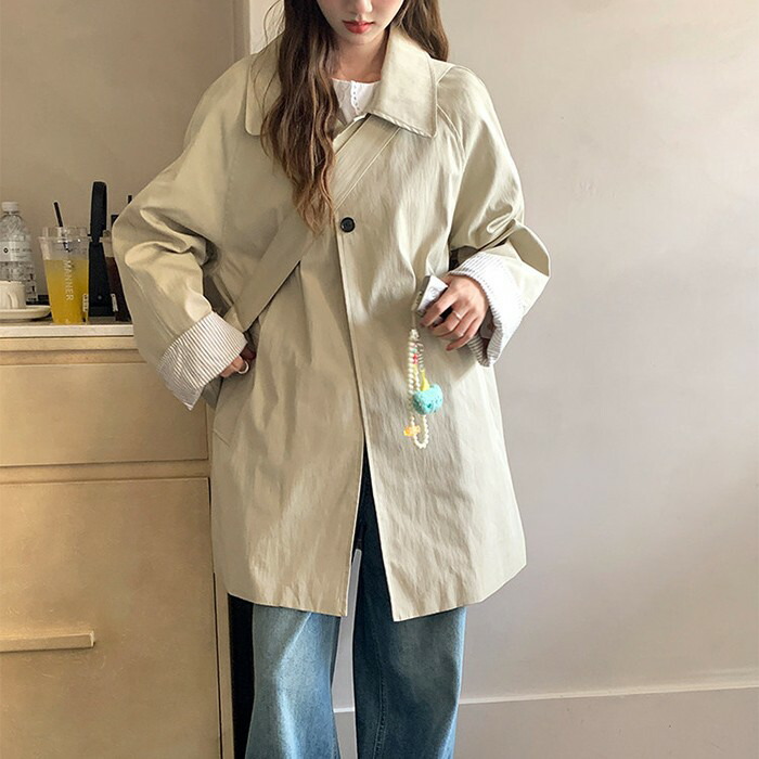 スプリングコートトレンチコートレディースシングル通い春コートアウタービジネスカジュアルオフィス年月春服秋服成年者体型押しかぶせる愛くるしげ御徒面子差し上げ物sam3