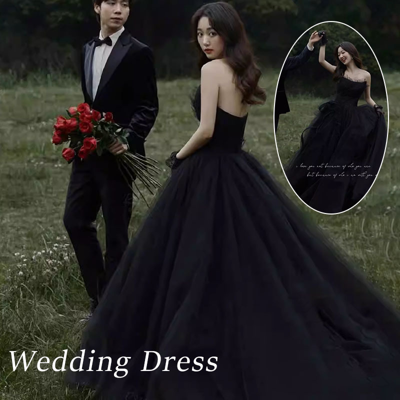 ウェディングドレス 黒 ブラックドレス ロングドレス オフショルダー オフショル リボン 花嫁 成人式 結婚式 前撮り 前撮りドレス 撮影 イブニングドレス パーティードレス お呼ばれド｜Hug Select