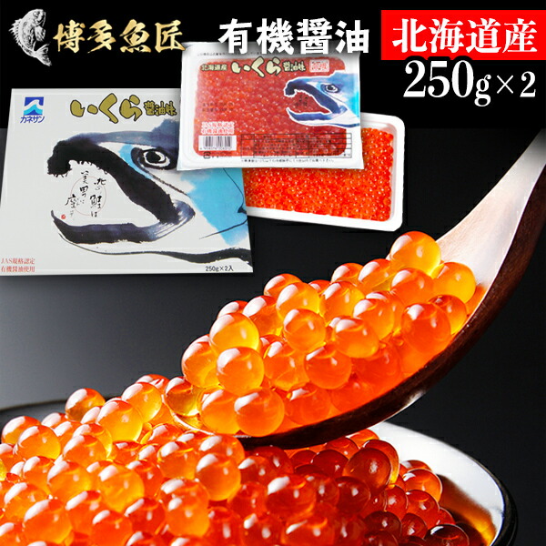 【 新物 】【 北海道産 】 天然秋鮭卵 いくら 醤油漬け 有機醤油 500g 250g×2個 最高級 3特グレード カネサン 佐藤水産 鮭 海産物 小分け いくら醤油漬け お取り寄せ お取り寄せグルメ イクラ ギフト 贈答品 送料無料 海鮮 グルメ 父の日