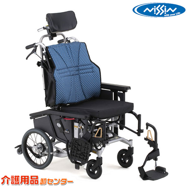 車いす 【日進医療器 ウルトラつづき物 NAH-UC・Hi 電動】 御手伝い用車いす 高床 肘高さ合わせる 脚部律動的な調子アウト 3D御徒面子受け支える 電動ティルト/リクライニング角度合わせる 車椅子 車イス くるまいす 介護備品 御手伝い式