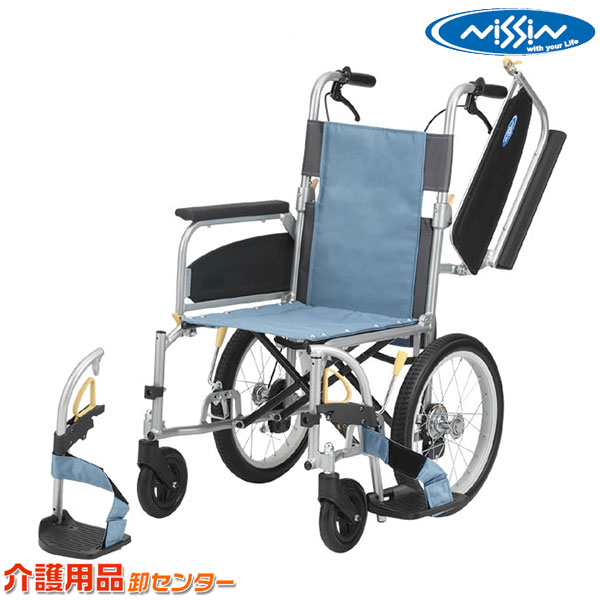 車椅子 折り畳み 【日進医療器 NEO-βシリーズ NEO-2βW】 介助式 車いす 車イス アルミ製 ノーバンクタイヤ 多機能 肘跳ね上げ 脚部スイングアウト着脱式｜車椅子・シルバーカー卸センター