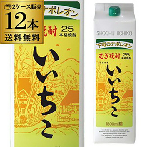 【1本あたり1,665円（税込） 送料無料】 麦焼酎 いいちこ 焼酎 麦焼酎 1800ml 25度 パック 12本 むぎ焼酎 1.8L 大分県 三和酒類 お酒 長S