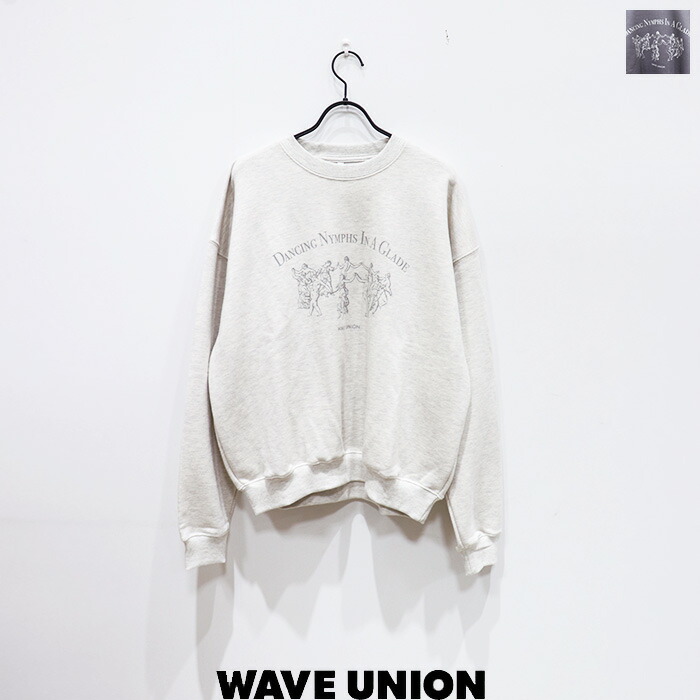 【SALE 30％OFF】WAVE UNION(ウェーブユニオン) OVERSIZED SWEATSHIRT(ARCH NYMPHS)(HLEX) WU531120CH 厚地の外套大きさ 汗水