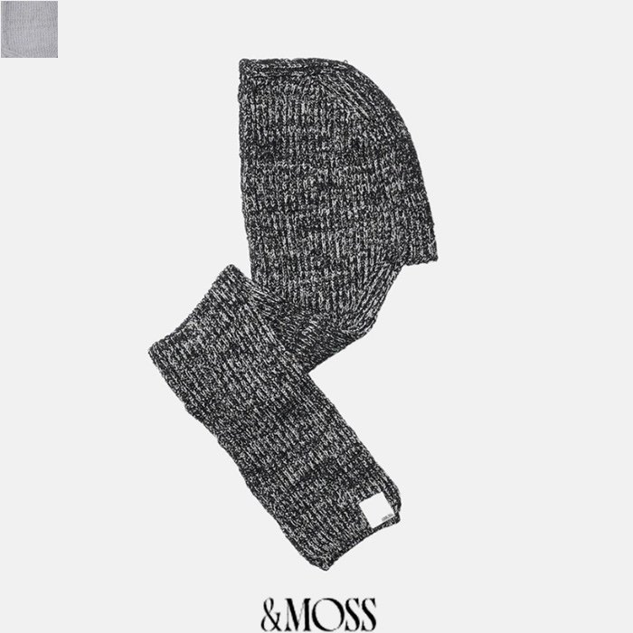 &MOSS(アンドモス)RIB KNIT HOODED MUFFLER MU001-422 ポリエステルニット マフラー ロングフードマフラー|HULLE店