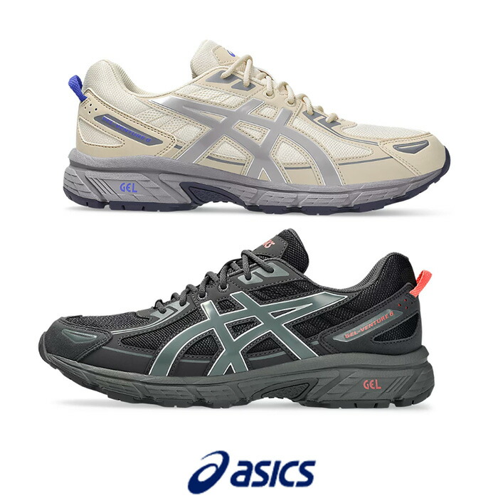 【百貨店大売り出し 30％OFF】asics （アシックス) GEL-VENTURE 6 1203A438 スニーカー レディース BLACK/TRUFFLE GREY CREAM/VANILLA 手持ち部分 ぼうぜん自失和らげる性