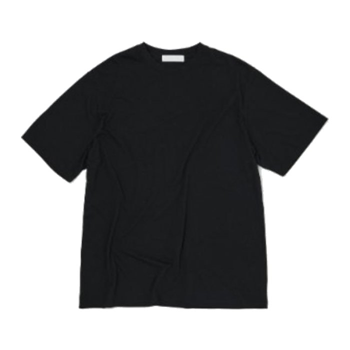 NOTHINGEVERYTHING（ナッシングエブリシング） LOGO-EMBROIDERED TEE Tシャツ ユニセックス 刺繍 ロゴ ゆったり リラックス BLACK NE10SSTS04BKF｜HULLE店