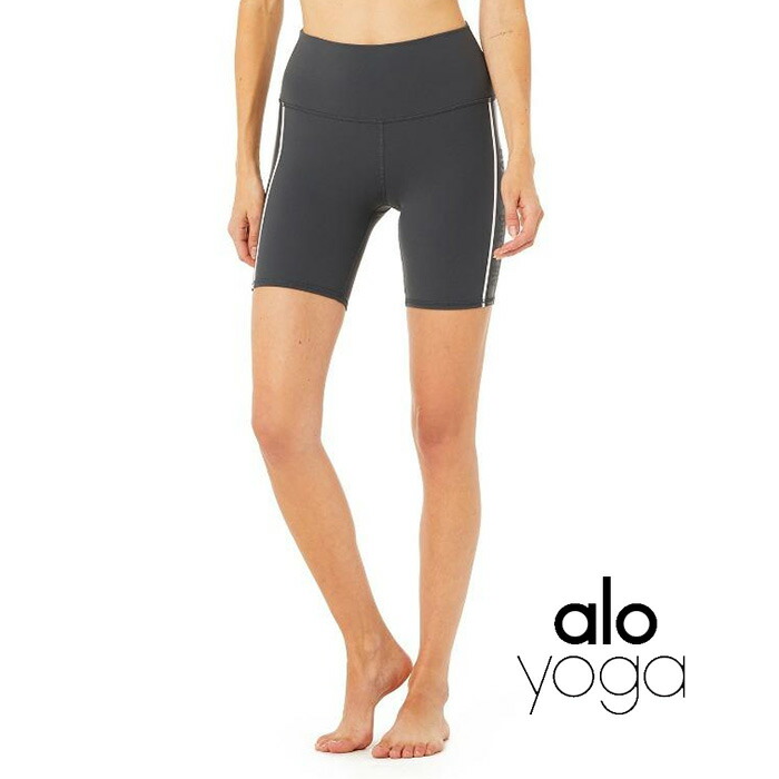【楽天市場】ALO YOGA（アロ ヨガ）ショートレギンス W6201RG ANTHRACITE/BLACHIGH WAIST SPIN