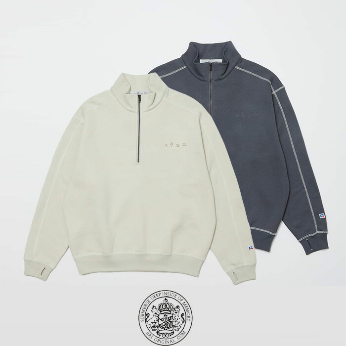 【SALE 30％OFF】BAL(バル)　BAL/RUSSELL ATHLETIC HEAVY COTTON HALF ZIP　BAL-RA-10　/RUSSELL ATHLETIC　ハーフジップ　ラッセルアスレチック　コラボレーション　スウェット