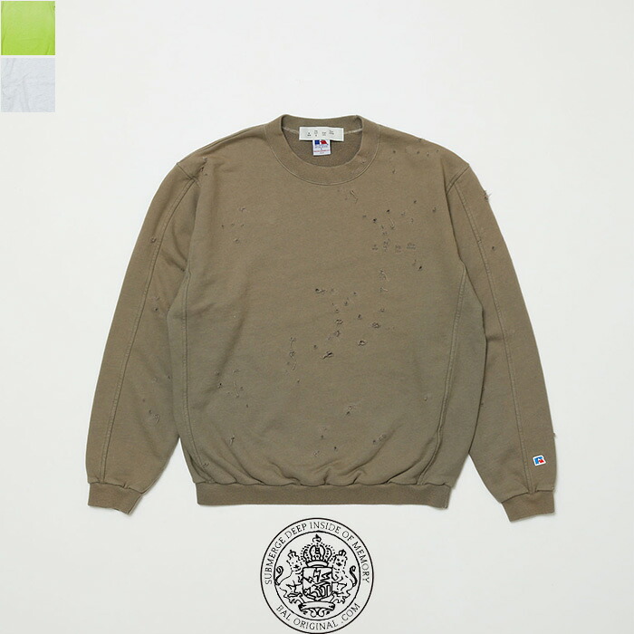 【SALE 20％OFF】BAL(バル)　BAL / RUSSELL DISTRESSED ATHLETIC HIGH COTTON CREW　BAL-RA-20　ラッセルアスレチック　コラボレーション　後染め加工　クラッシュ加工　　ウオッシュ加工　クルーネックスウェット