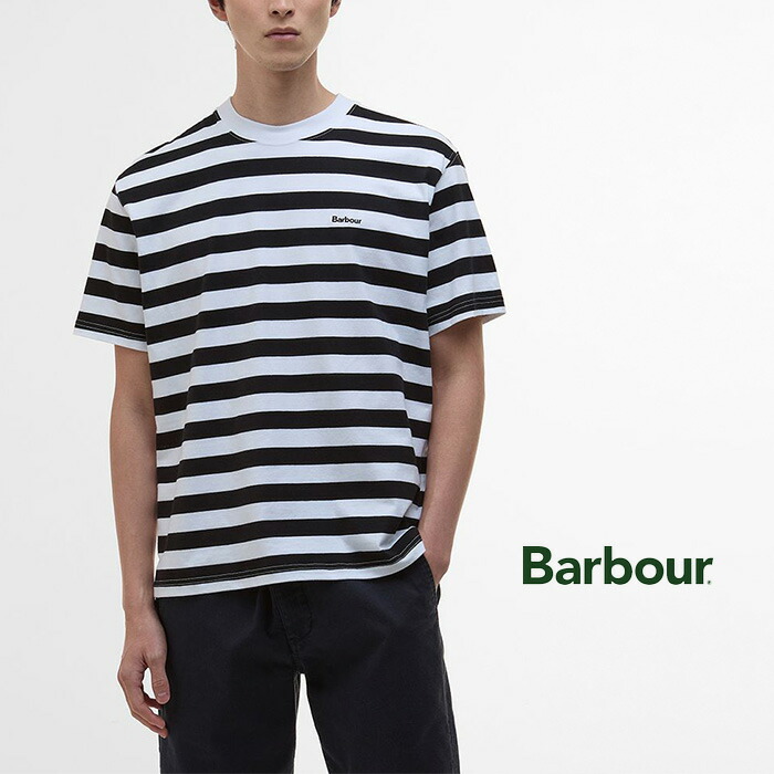 BARBOUR（バブアー）SALTFORD STRIPE OS T-SHIRT ストライプ オーバーサイズ Tシャツ MTS1410 メンズ Tシャツ カットソー
