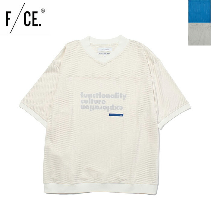 F/CE(エフ シーイー) エフシーイー メッシュ エフスラッシュシー 刷り上げる お茶 FST01251U0001 MESH FCE PRINT TEE プリントトップス お茶 通気性 速乾燥状態 落っこちる肩先 厚地の外套大きさ