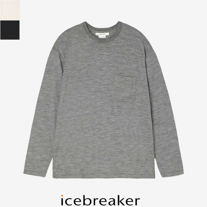 Icebreaker（アイスブレーカー）メリノ150 LS 衣嚢紅茶（ユニ一発やる） IB0A57DB 長袖ティーシャツ 衣嚢T メリノウール 活動 Tシャツ・カットソー-メンズファッション
