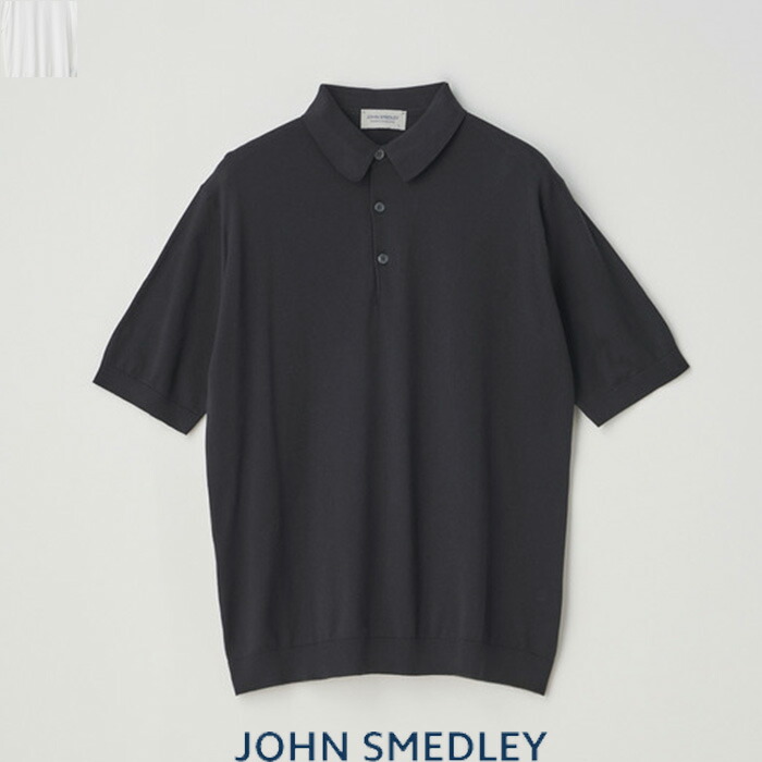 JOHN SMEDLEY 半袖ポロシャツ ネイビー(クリーニング済み) JOHN SMEDLEY ジョンスメドレー レディース 半袖ニット