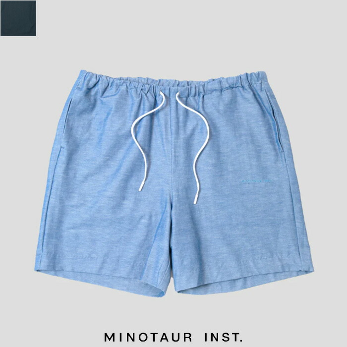 【百貨店大売り出し 40％OFF】MINOTAUR INST.（ミノトール）LINEN DENIM R SHORTS 2401pt15 伸び伸びするさる股引き セットアップ能力のある 下つ方 リネン