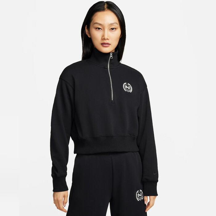 NIKE クロップド　フリース　Ｖネック　トレーナー　ナイキ　XL ブラック NIKE クロップド フリース Vネック トレーナー ナイキ XL