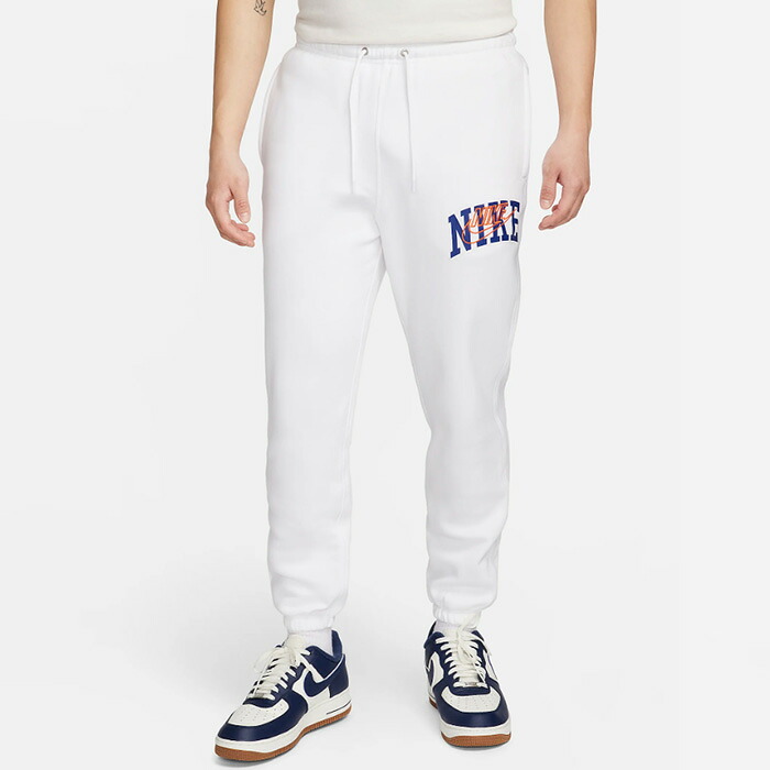 【SALE 30％OFF】NIKE(ナイキ)メンズ カフド パンツ　FV4454　ナイキ クラブ フリース　フリース　ドローコード付き　リラックス　スポーツ　WHITE/SAFETY ORANGE