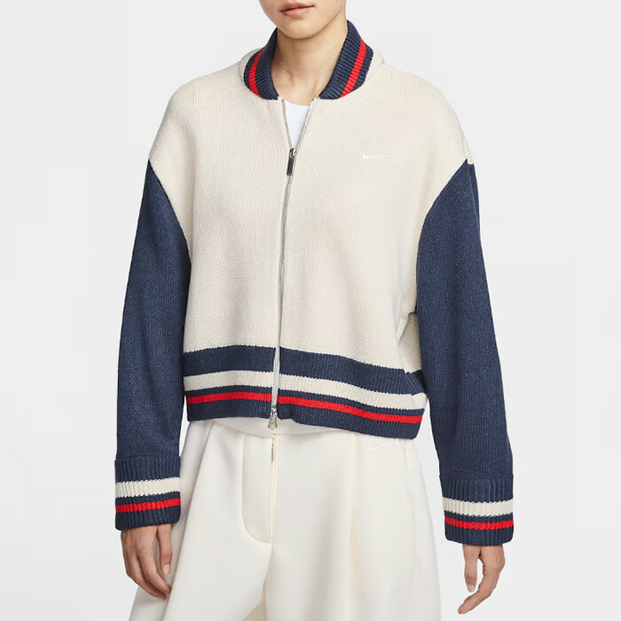 【SALE 30％OFF】NIKE(ナイキ)　ウィメンズカーディガン　HV2495　ナイキ スポーツウェア　ﾅｲｷ AS W NSW CARDIGAN STREET　スポーティー　ライトオールウッドブラウン/ミッドナイトネイビー/ユニバーシティレッド/セイル｜HULLE店