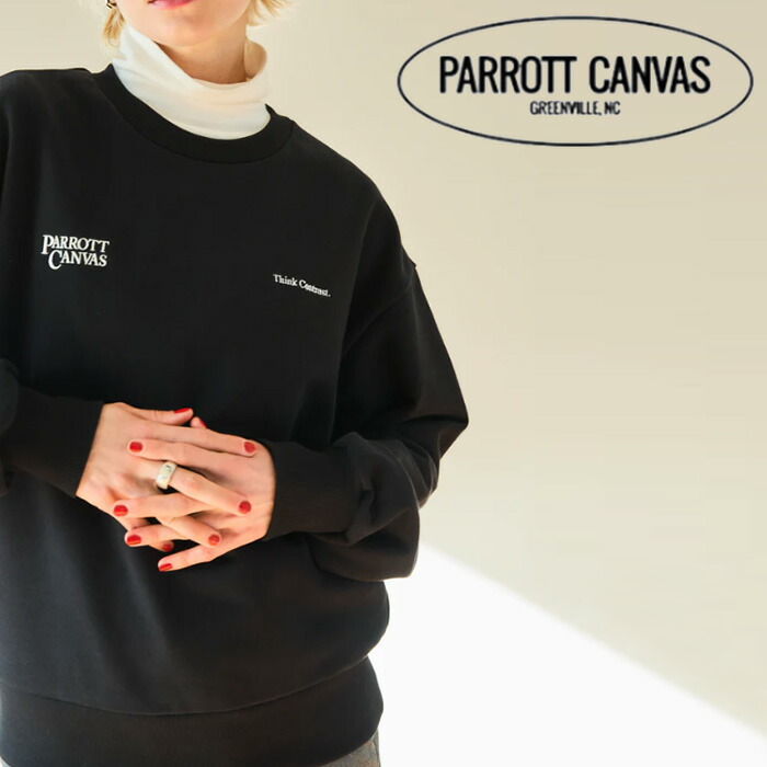 【SALE 30％OFF】PARROTT CANVAS（パロットキャンバス）EMBROIDERY LOGO CREW SWEAT　PC24212011　スウェット　クルーネック　ウィメンズ