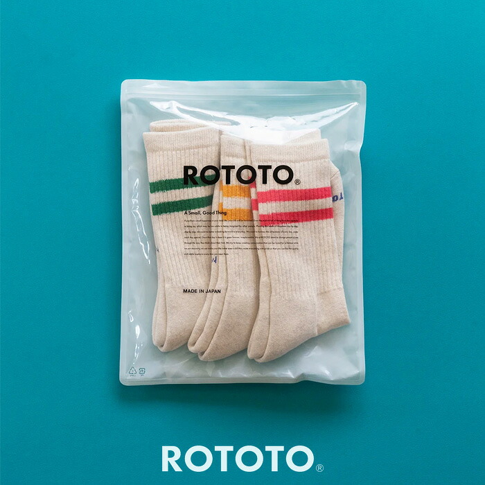 ROTOTO（ロトト）クラシックアスレチック3P クルーソックス　R1575　CLASSIC ATHLETIC 3PACK CREW SOCKS　靴下