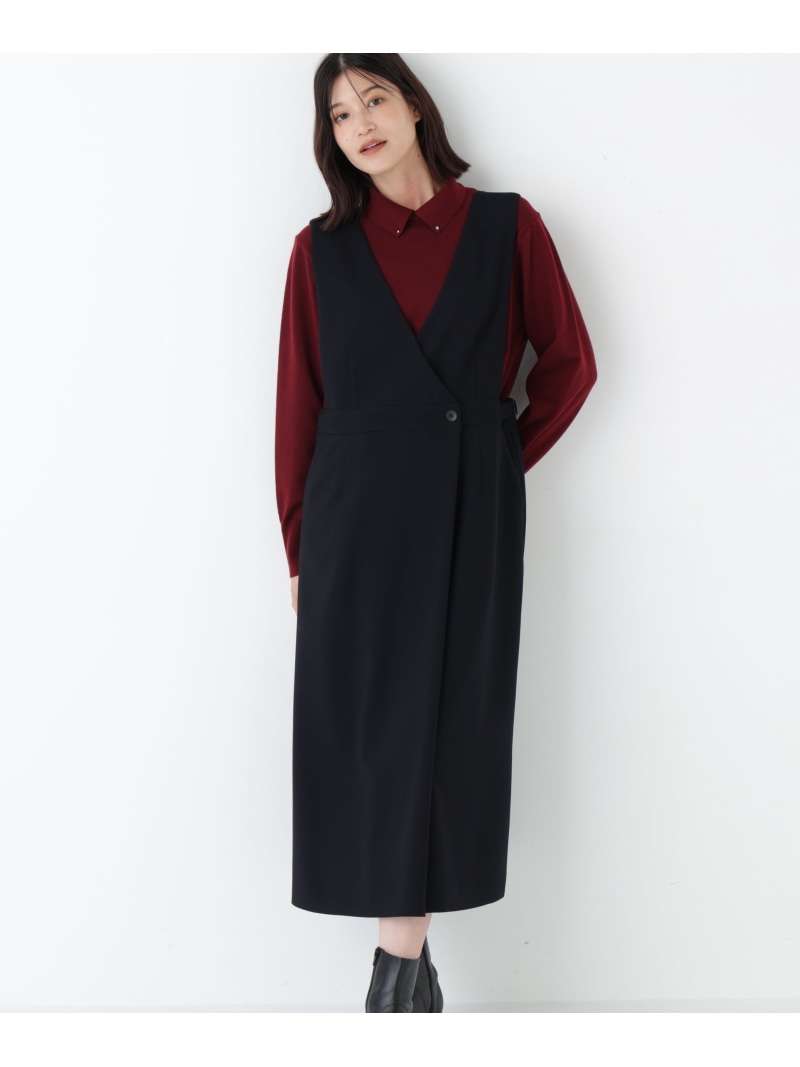 【SALE／30%OFF】◆TRダブルクロスワンピース human woman ヒューマン ウーマン ワンピース・ドレス ワンピース ブラック ブラウン【RBA_E】【送料無料】[ Fashion]｜human woman／ヒューマン ウーマン