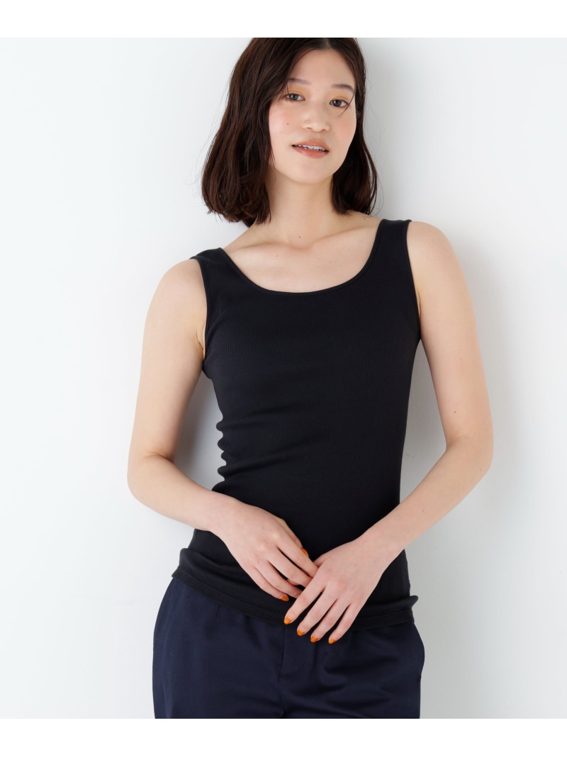 ◆オーガニック丸胴タンクトップ human woman ヒューマン ウーマン トップス カットソー・Tシャツ グレー ホワイト【送料無料】[ Fashion]