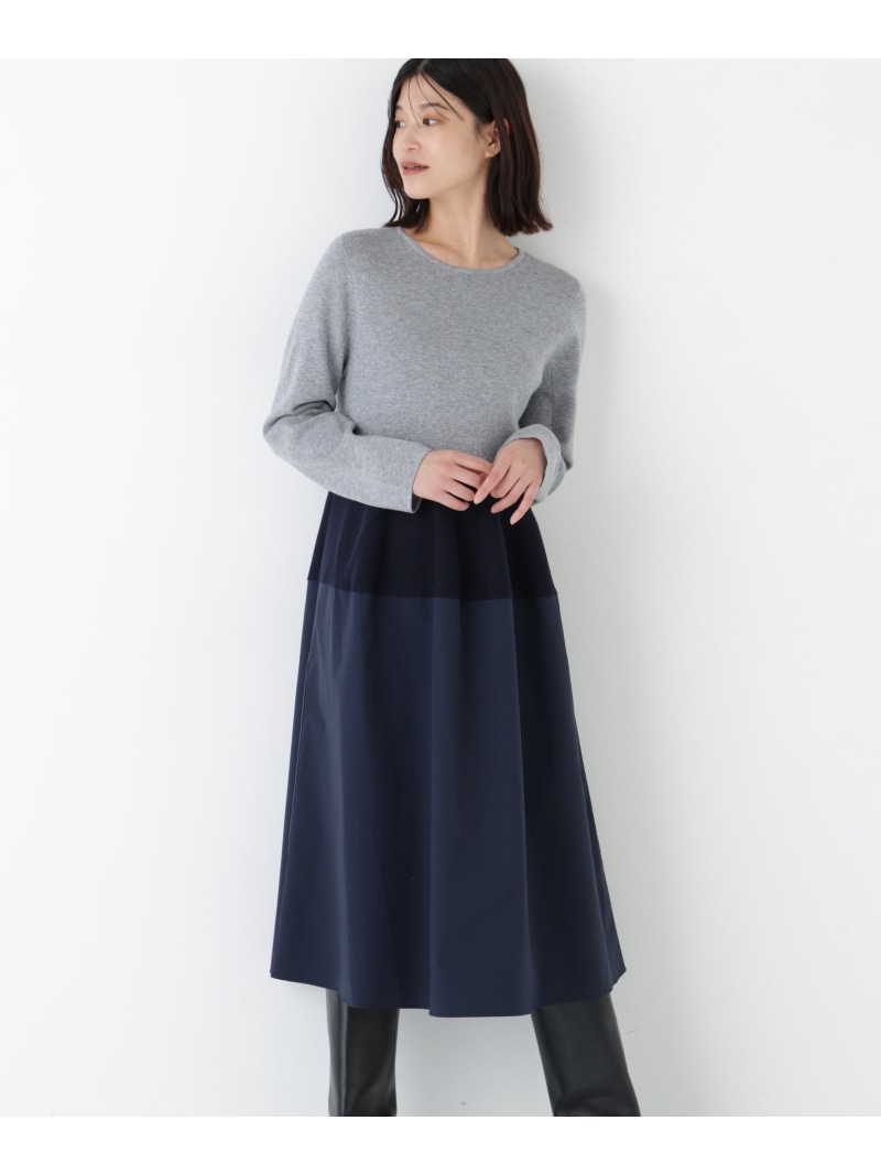 【SALE／40%OFF】◆タフタドッキングOP human woman ヒューマン ウーマン ワンピース・ドレス ワンピース ブラック ネイビー【RBA_E】【送料無料】[ Fashion]