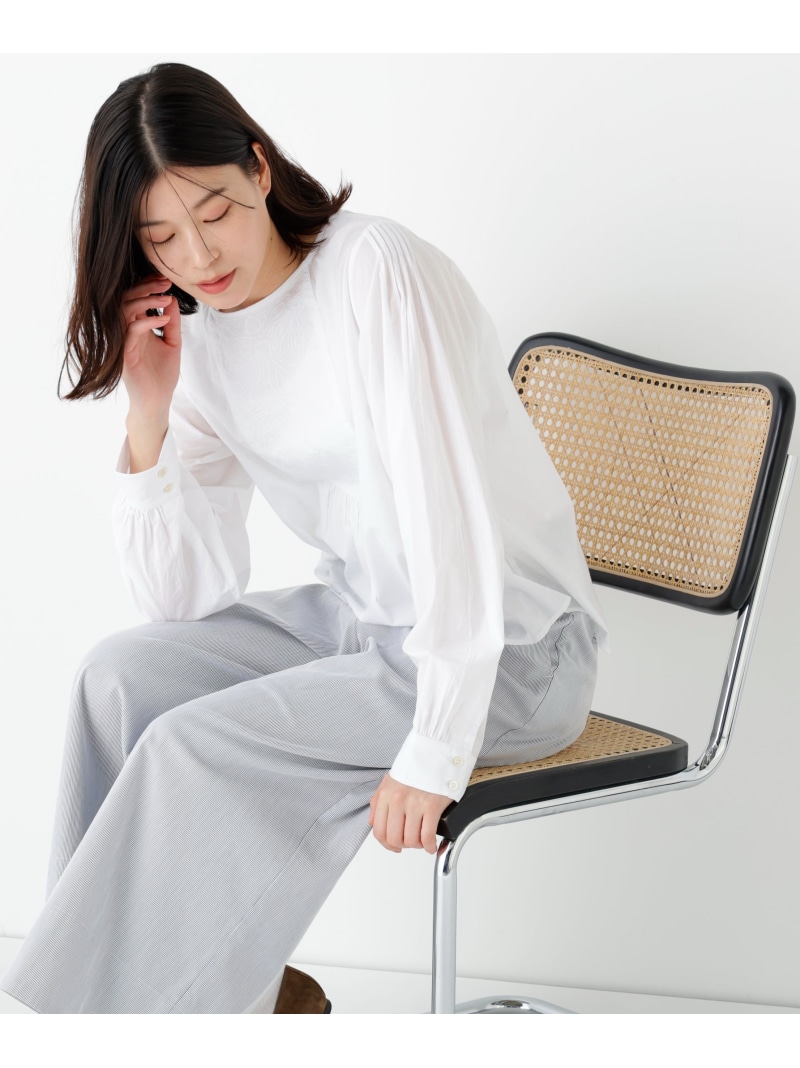 ◆インドキルトヨークノーカラーブラウス human woman ヒューマン ウーマン トップス シャツ・ブラウス ホワイト カーキグリーン【送料無料】[ Fashion]