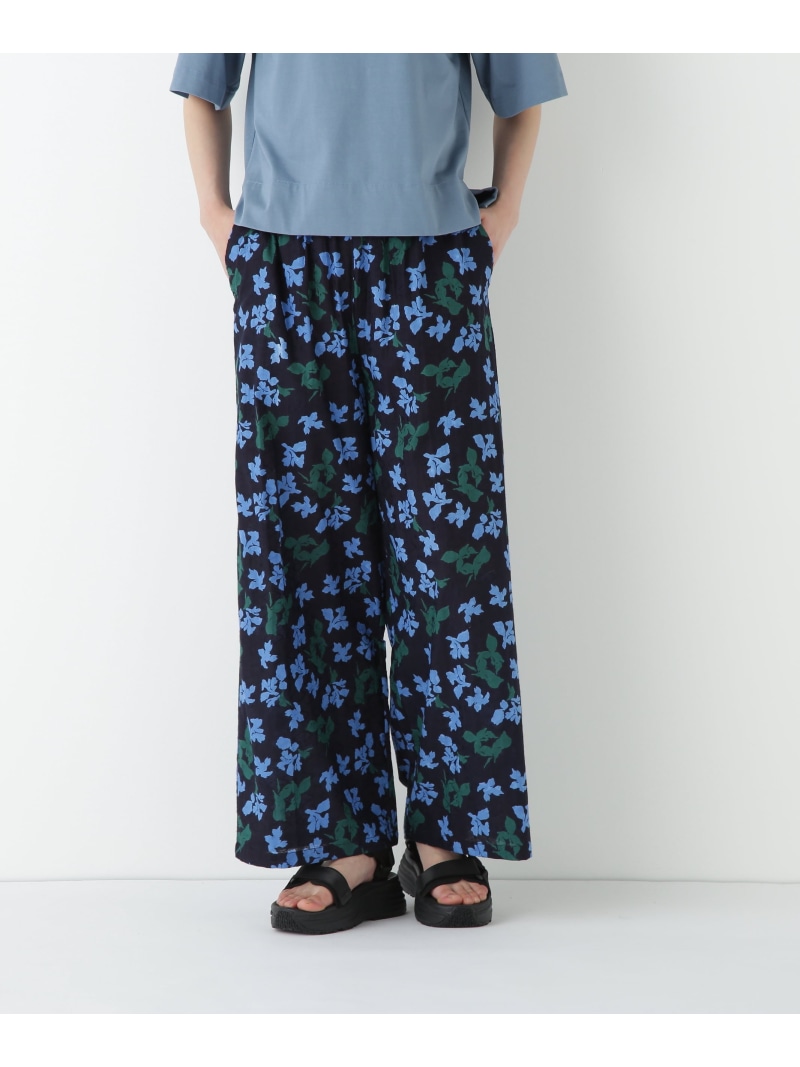 【SALE／30%OFF】◆インドドビーリーフプリントイージーセミワイドパンツ human woman ヒューマン ウーマン パンツ その他のパンツ グレー ネイビー【RBA_E】【送料無料】[ Fashion]｜human woman／ヒューマン ウーマン