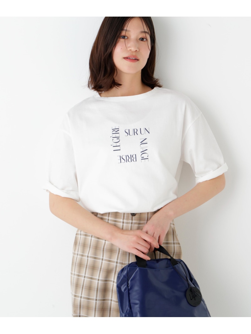 ◆TSUNAGU 6分袖ロゴTシャツ human woman ヒューマン ウーマン トップス カットソー・Tシャツ ネイビー グリーン【送料無料】[ Fashion]