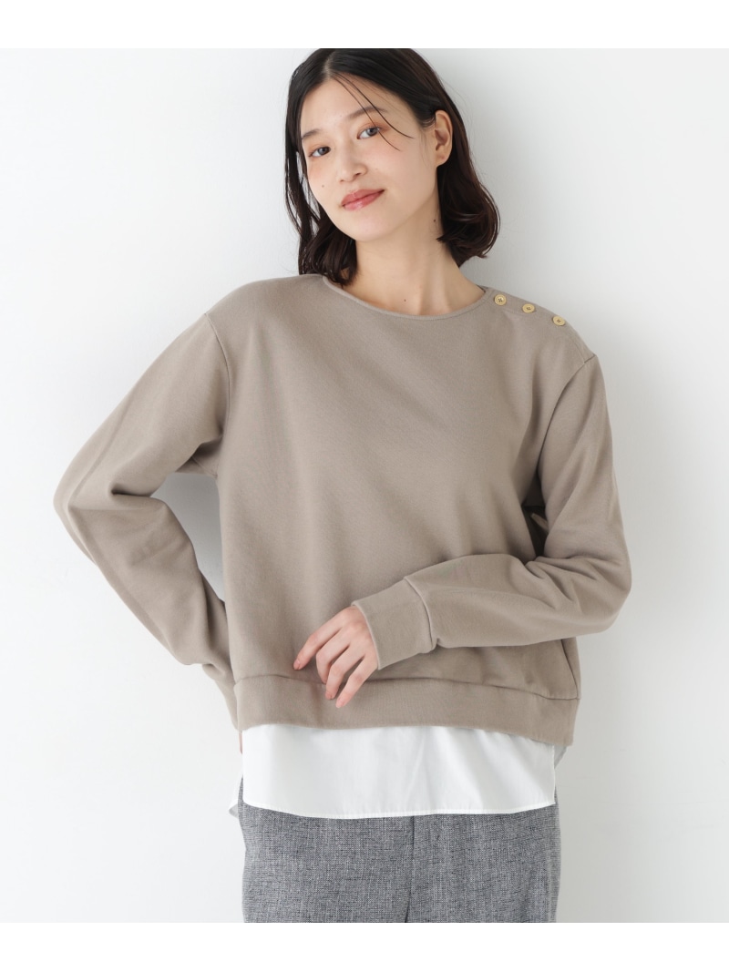 【SALE／30%OFF】◆シャツテールドッキングプルオーバー human woman ヒューマン 成人女性 トップス カットソー・プルオーバー 赤銅色 パープル【RBA_E】【貨物輸送無料】[ Fashion]
