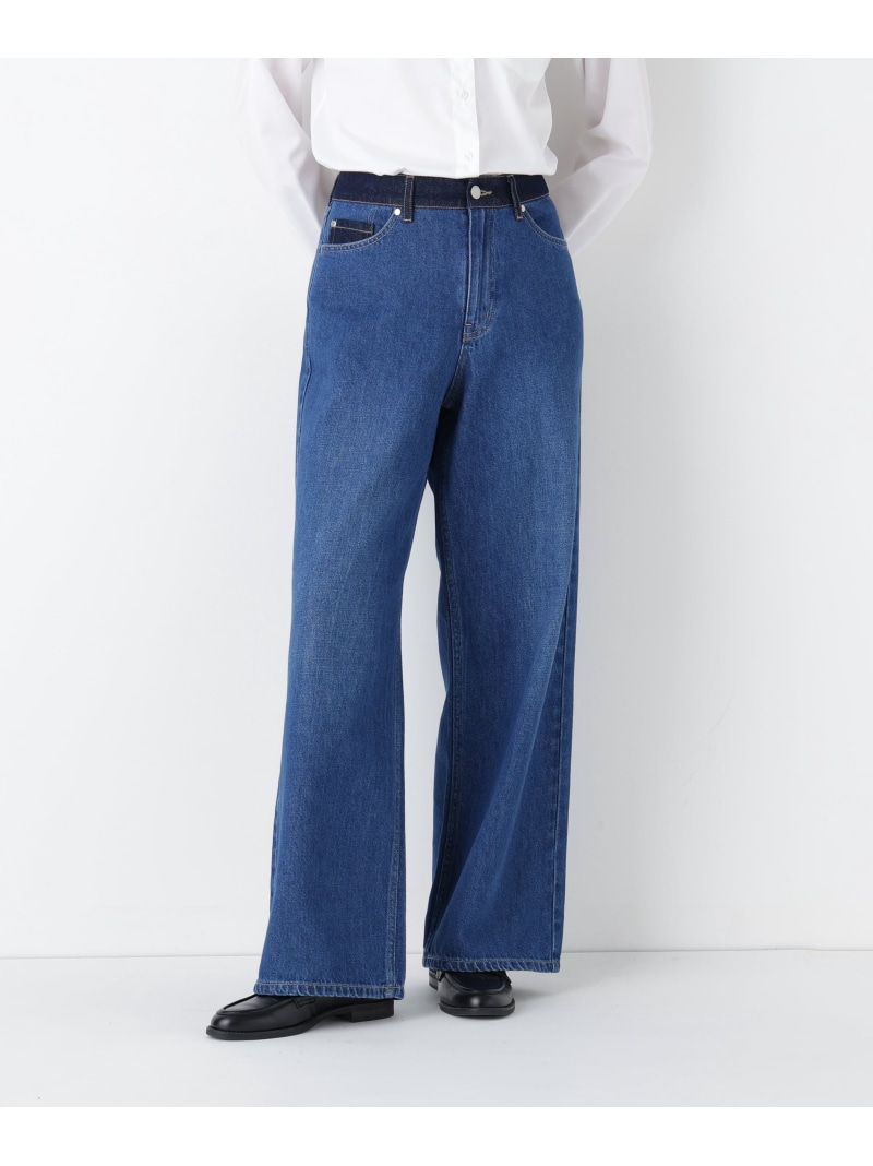 【SALE／40%OFF】◆ソフトデニムセミワイドパンツ human woman ヒューマン ウーマン パンツ その他のパンツ ブルー ネイビー ホワイト【RBA_E】【送料無料】[ Fashion]｜human woman／ヒューマン ウーマン