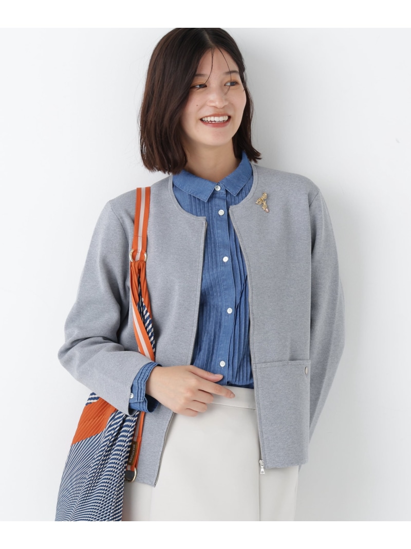 【SALE／37%OFF】◆《ウォッシャブル》コットンスムースジップアップジャケット human woman ヒューマン 成人女性 ジャケット・アウター 余分の物のジャケット・アウター 薄墨色 米国海軍【RBA_E】【貨物輸送無料】[ Fashion]