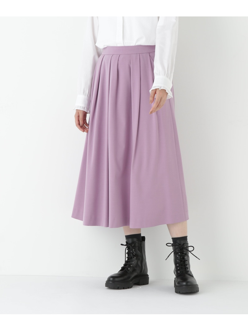 【SALE／55%OFF】◆ランダムタックフレアースカート human woman ヒューマン 成人女性 スコート 余分の物のスコート パープル 薄墨色【RBA_E】【貨物輸送無料】[ Fashion]