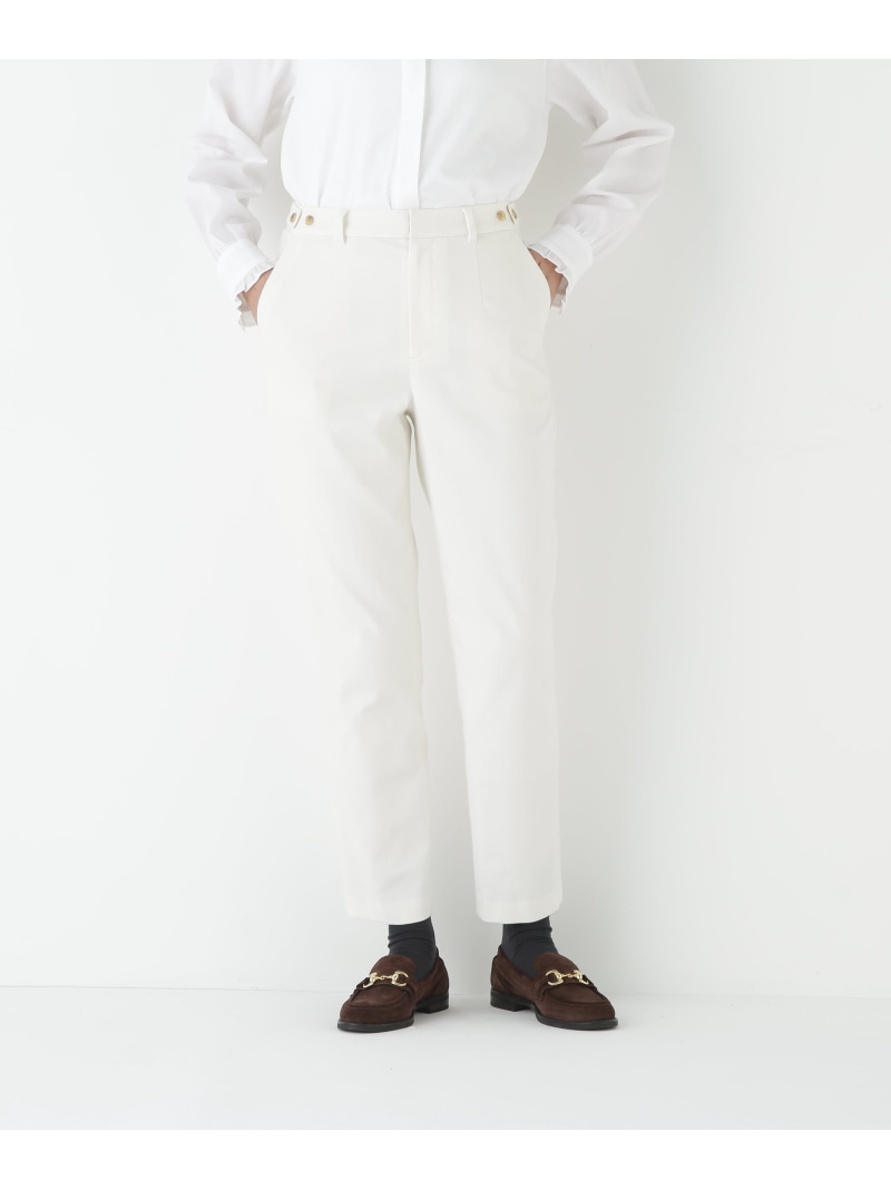 【SALE／40%OFF】◆ピケスエードスリムストレートパンツ human woman ヒューマン ウーマン パンツ その他のパンツ ネイビー ホワイト【RBA_E】【送料無料】[ Fashion]｜human woman／ヒューマン ウーマン