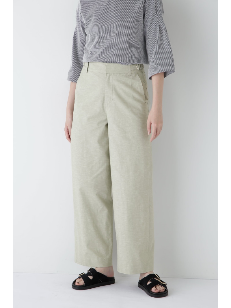 【SALE／49%OFF】◆綿麻シャンブレーセミワイドパンツ human woman ヒューマン ウーマン パンツ その他のパンツ ネイビー カーキグリーン【RBA_E】【送料無料】[ Fashion]
