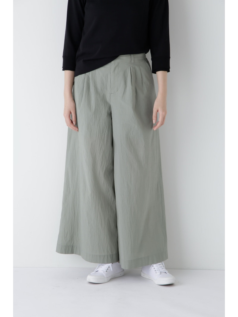 【SALE／64%OFF】◆エアリーコットンタックワイドパンツ human woman ヒューマン 成人女性 ズボン下 余分の物のズボン下 青み カーキ緑であること【RBA_E】【貨物輸送無料】[ Fashion]